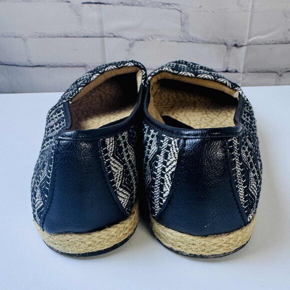 b.ø.c. Born Concept Espadrille Flats | Size 7.5M | Black & Cream Patterned Slip- - Picture 7 of 13